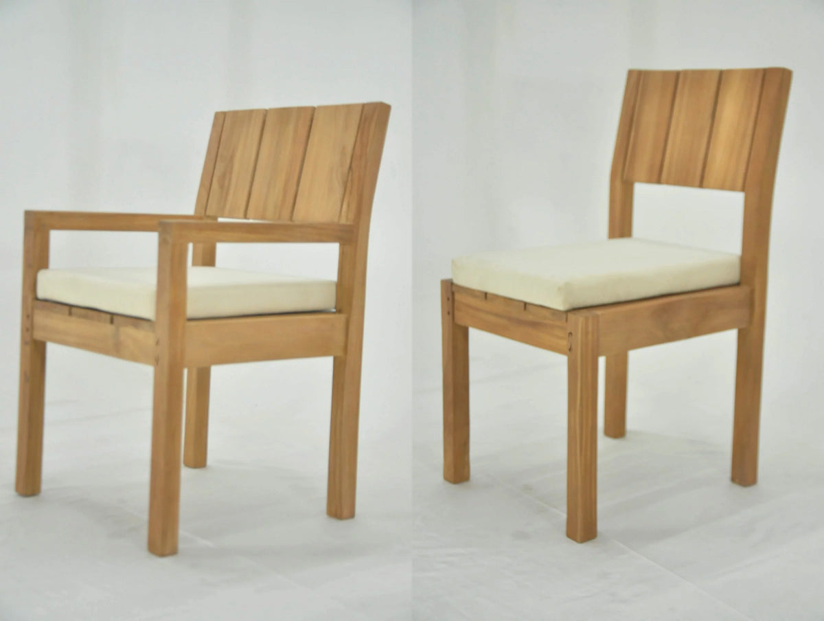 Grade-A Teak 7 Pc Dining Set 60" Round Table 6 Armless Chairs Q21994