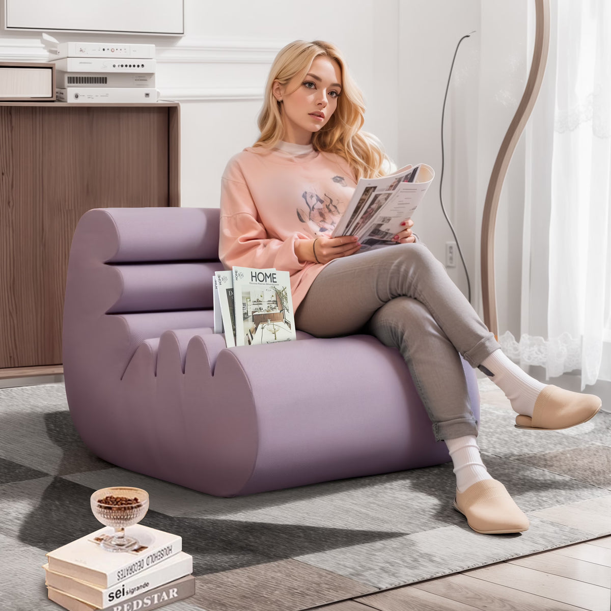 Bean Bag Chair with High-Density Foam Filling W37364