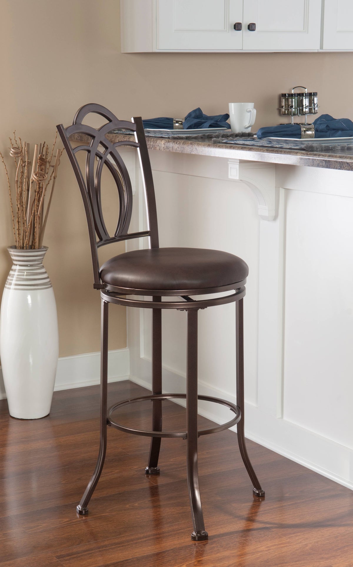 Brown Metal Bar Stool W492578