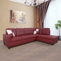 Wine Red Right-Facing Sectional Sofa Set I341