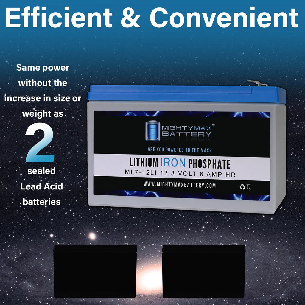12V 7AH Lithium Replacement Battery 2 Pack V477