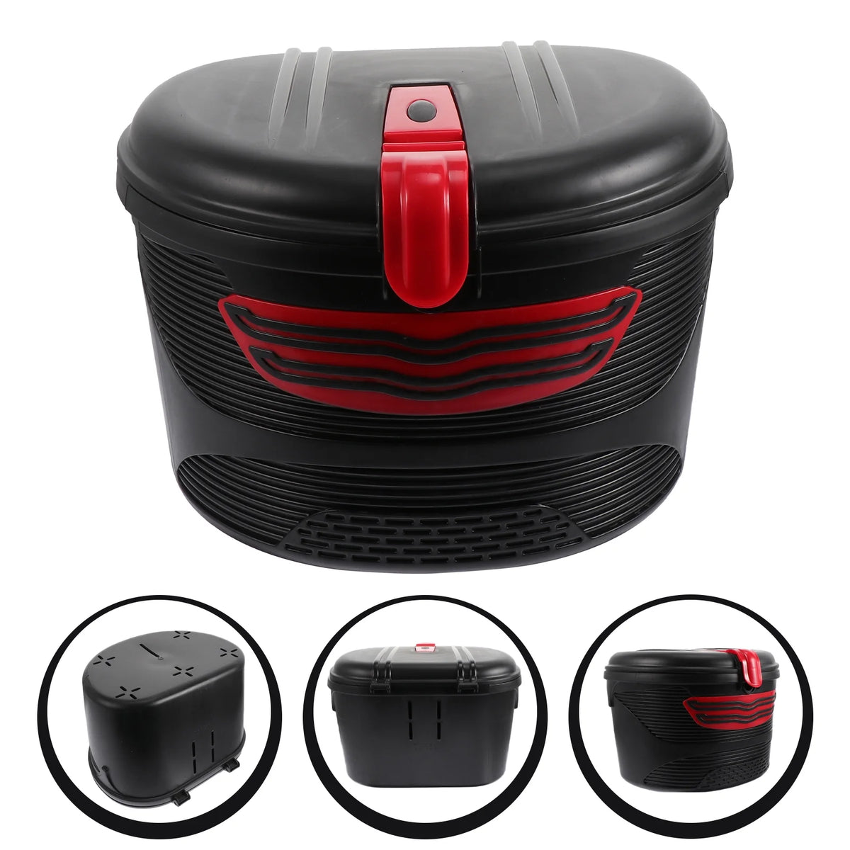 Red Electric Mountain Bike Front Frame Hanging Storage Basket with Lock W4188
