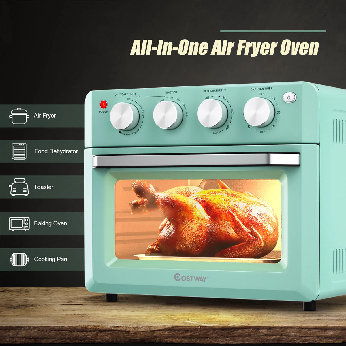 19 QT Air Fryer Toaster Oven with 5 Accessories X895918