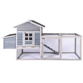Chicken Coop for 2-4 Chickens Wooden Run Cage with Ramps H40808