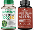 Digestive Enzymes 1000MG Prebiotics Probiotics Multi Collagen Pills Bundle G55145