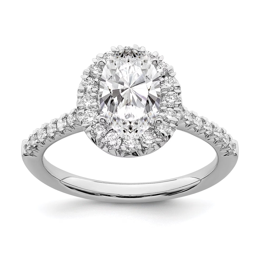 14K White Gold Oval Halo Engagement Ring S104807