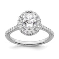 14K White Gold Oval Halo Engagement Ring S104807