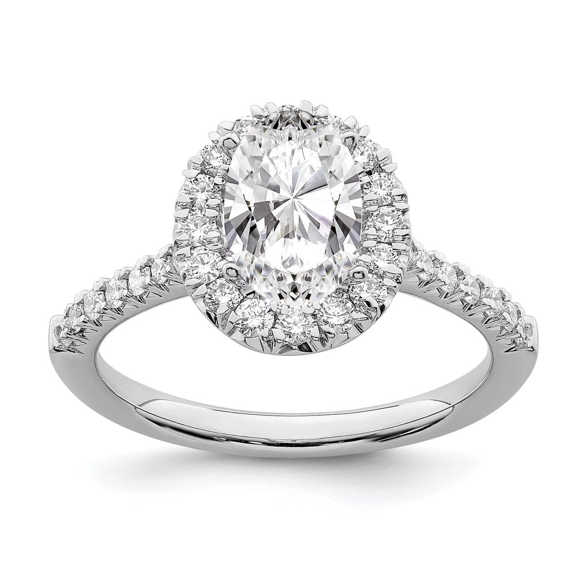 14K White Gold Oval Halo Engagement Ring S104807