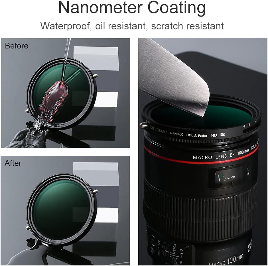 55mm Variable Fader ND2-ND32 ND Filter and CPL Circular Polarizing Filter 2 in 1 B574562