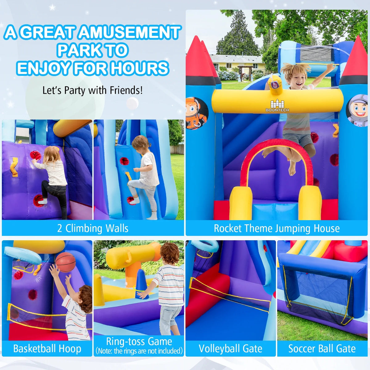 Inflatable Water Slide Park with 2 Slides Splash Pool V14568