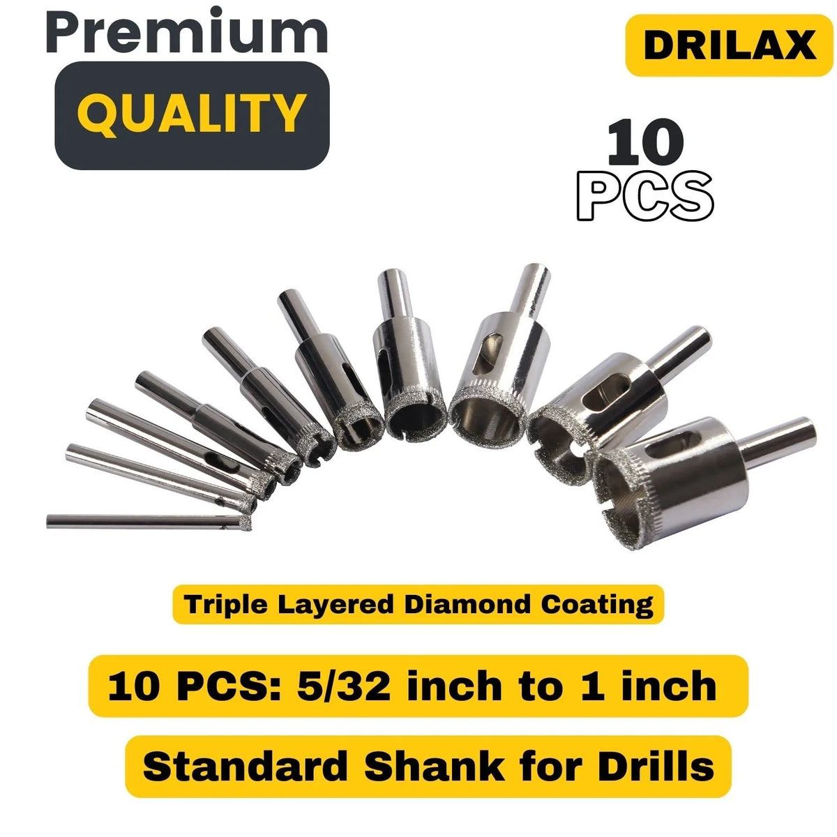 Diamond Drill Bit 10 Pieces Set O63864
