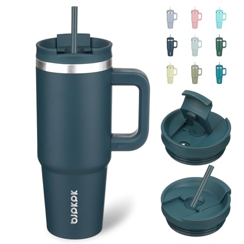 30 oz Stainless Steel Insulated Tumbler With Handle Lid And Straw X878