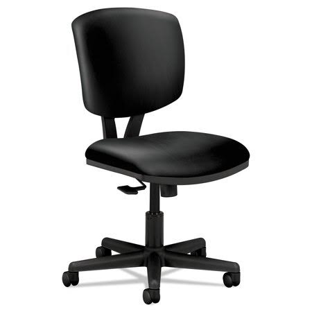 Black Leather Task Chair with Synchro-Tilt W4735