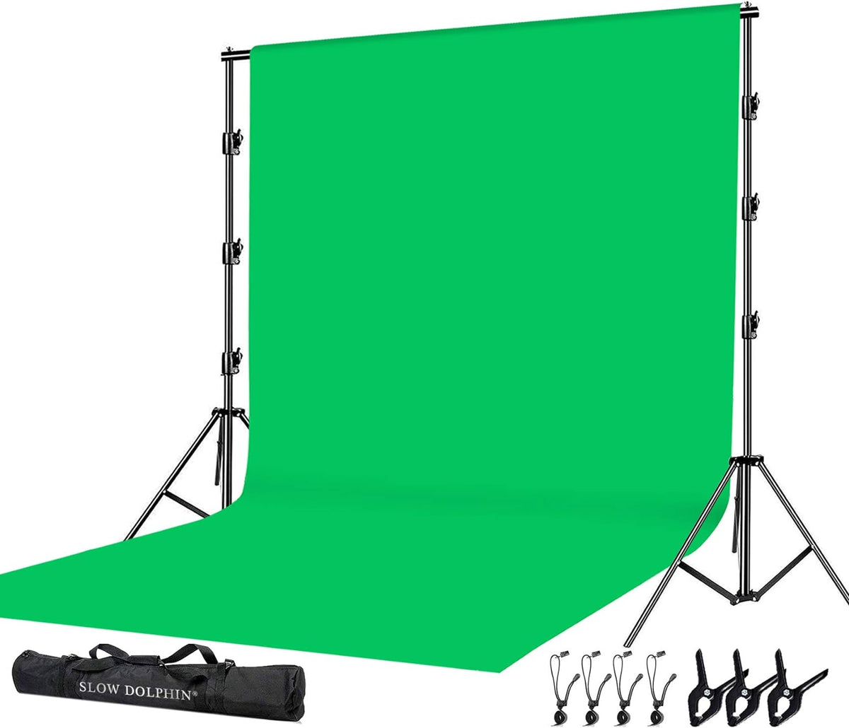 10 x 12ft 100% Cotton Muslin Green Screen Backdrop with Stand Kit N590886