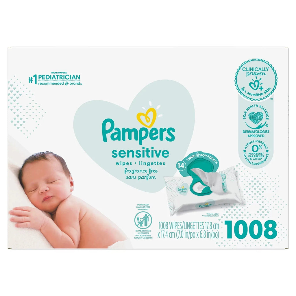 Baby Wipes, Sensitive Perfume Free, 14 Pop-Top Packs (1008 wipes) V2958