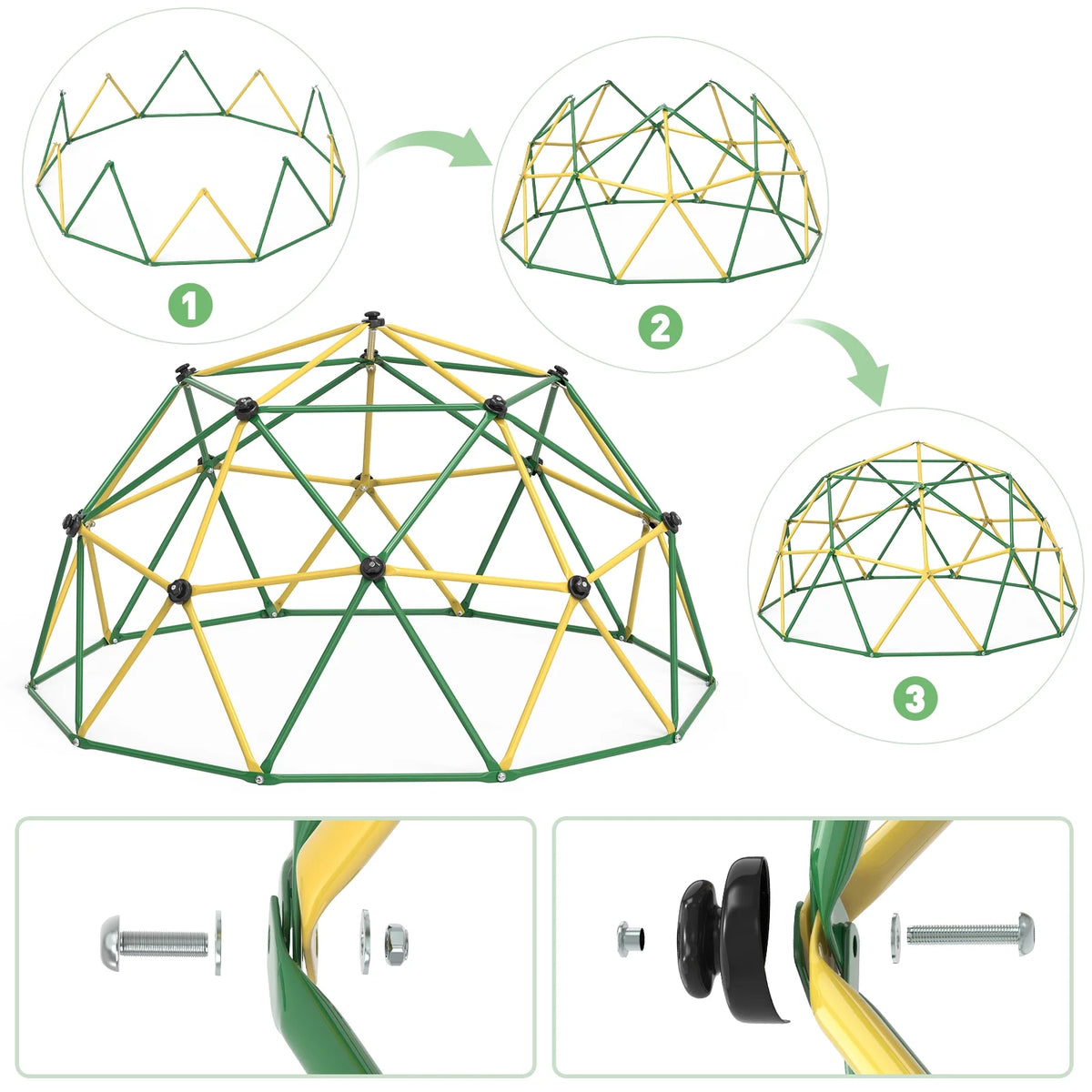Yellow+Green 10FT Climbing Dome with Hammock B980102