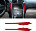 Red Carbon Fiber Center Console Frame Trim Cover Sticker for Ford Explorer 2013-2018 Pack of 2 J8776