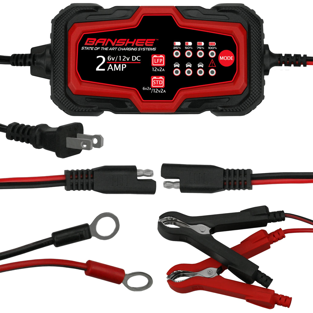 6-12V 2A Automatic Trickle Battery Charger, Pack of 3 H32211