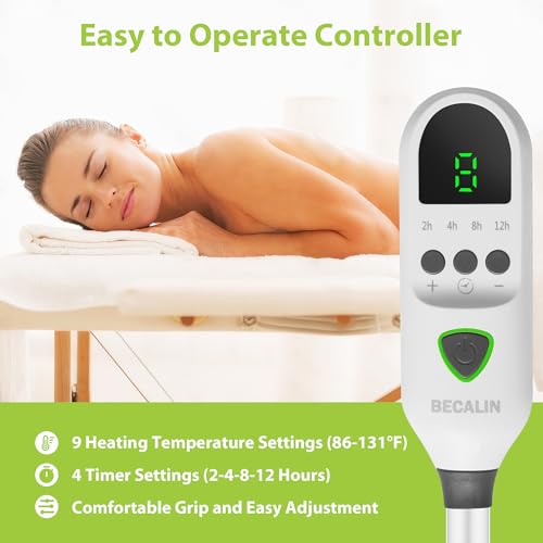 Massage Table Warmer Heating Pad with Timer, 9 Heat Settings, 30" x 71" Y579