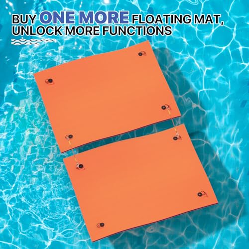 7 x 3 Ft Floating Water Mat XPE Foam Orange L90334