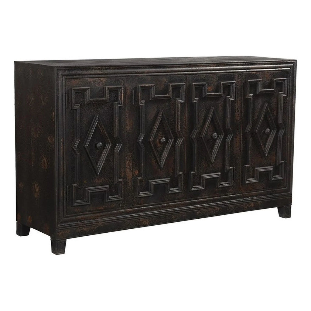 Black 4-door Solid Wood Sideboard I63183