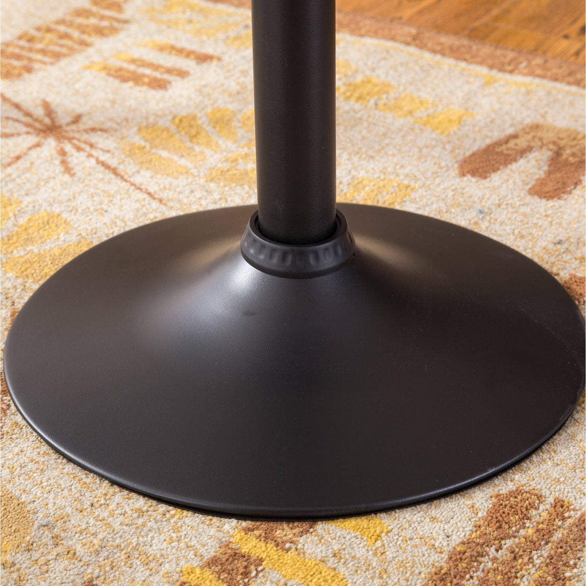 Black Metal Bar Table with 2 Swivel Bonded Leather Stools W98986