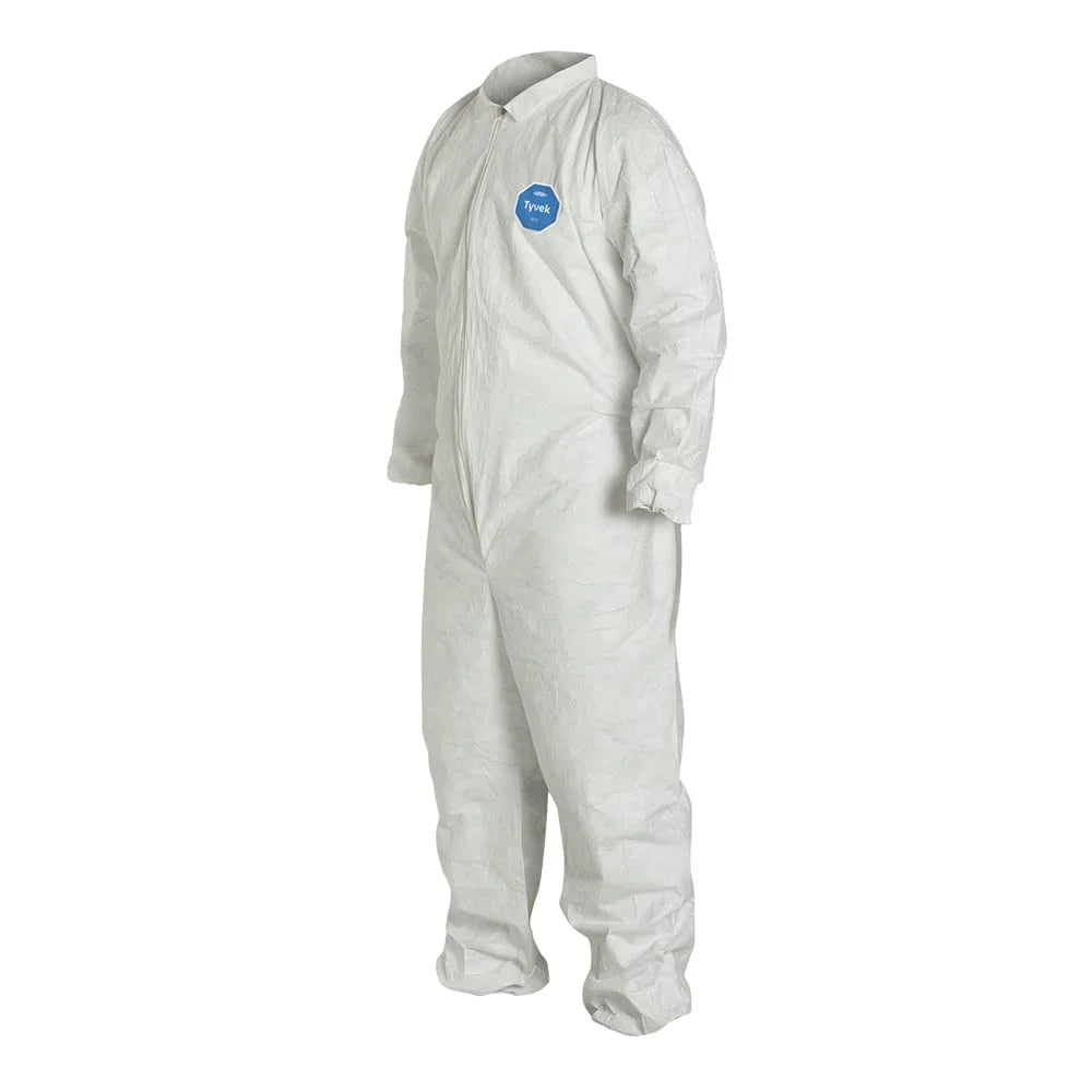 White Medium Coveralls with Elastic Wrists and Ankles C84658