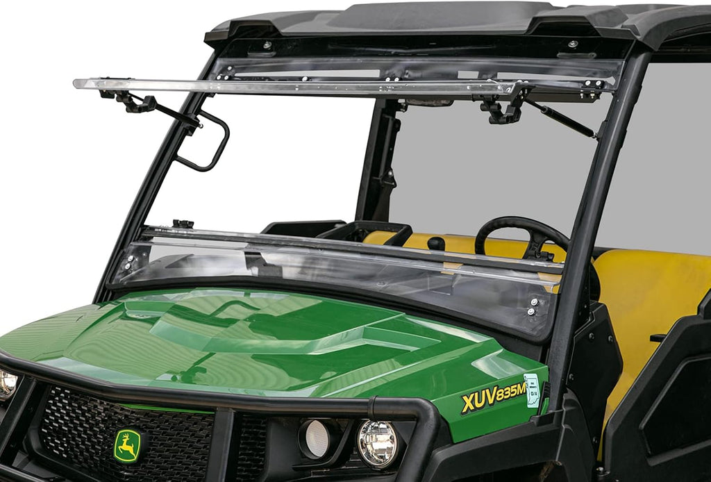 Heavy-Duty Scratch Resistant Flip Windshield for John Deere Gator XUV 865E / 865M, 1/4" Thick Polycarbonate E7666