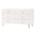6 Drawer Wooden Dresser with Metal Hairpin Legs M81810