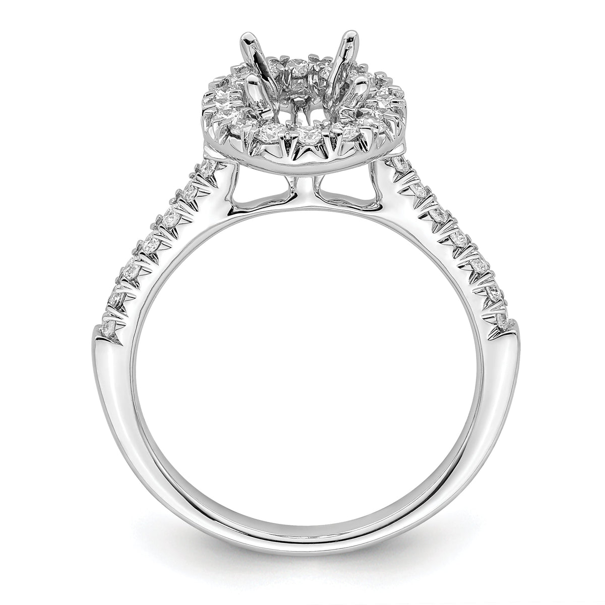 14K White Gold Oval Halo Engagement Ring S104807