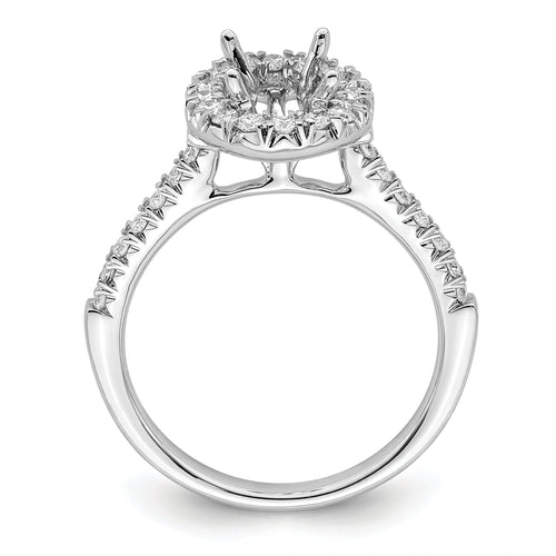14K White Gold Oval Halo Engagement Ring S104807