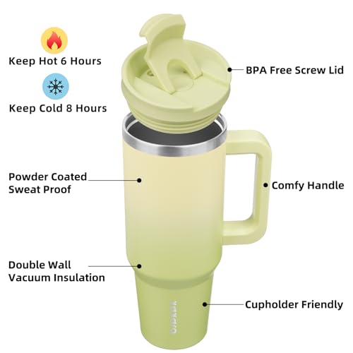 30 oz Stainless Steel Insulated Tumbler With Handle Lid And Straw X878