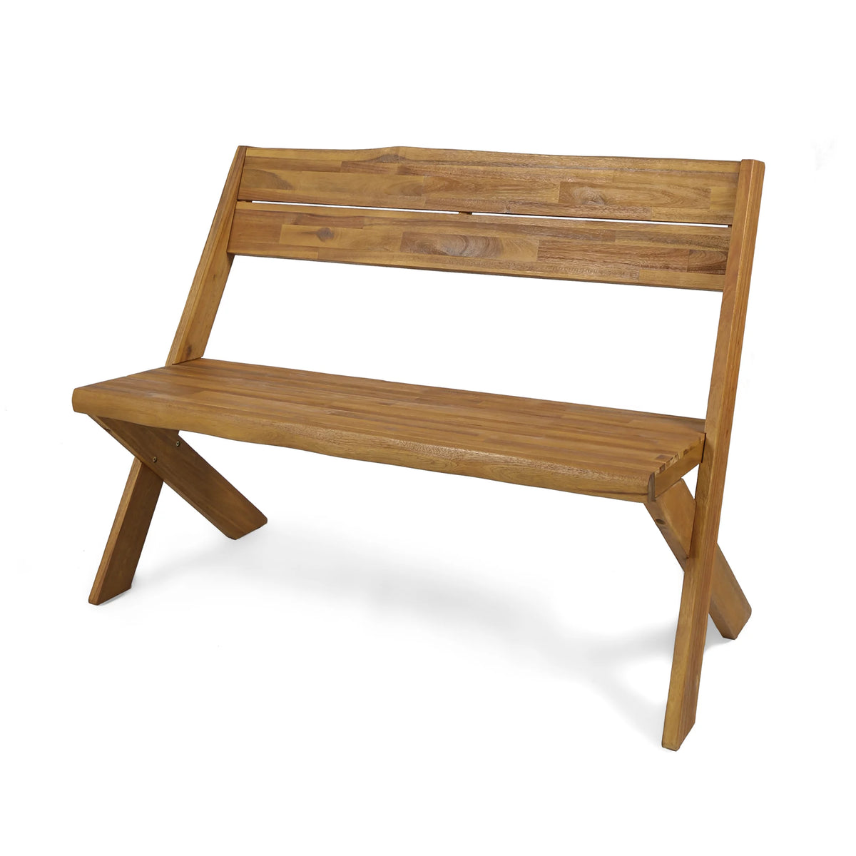 Natural Acacia Wood Outdoor Bench S546968