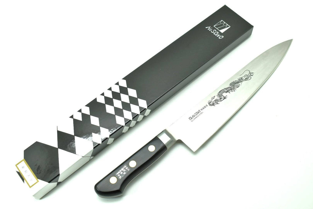 240 mm Gyuto Steel Knife with Dragon Engraving N9640