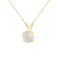 14K Gold 5mm Round Gemstone Birthstone 18" Rope Chain Necklace W5216