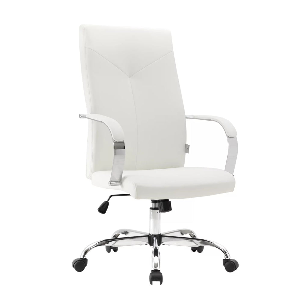 Adjustable Height Leather High-Back Office Chair with Tilt & 360 Degree Swivel T77178