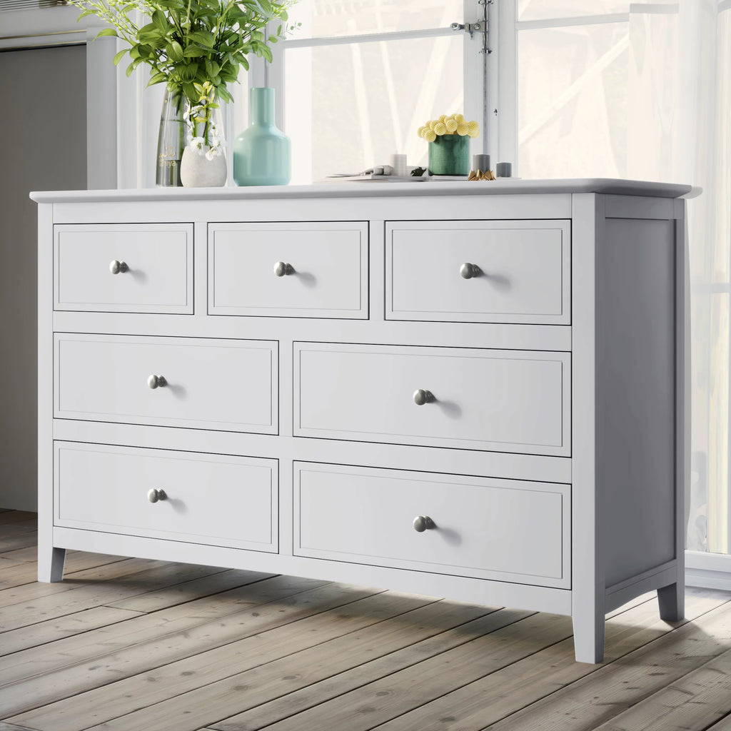 White Solid Wood 5 Pieces King Bedroom Set S953