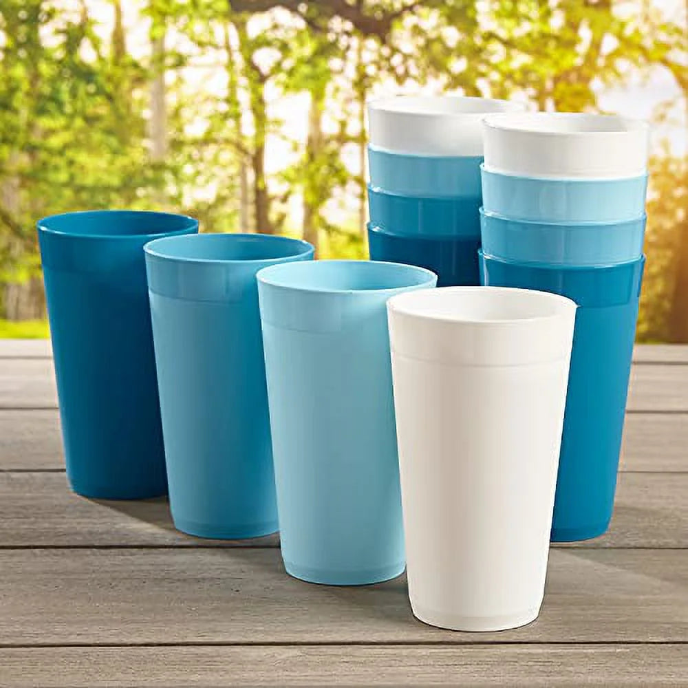 20-ounce Unbreakable Plastic Tumblers Set of 12 Y426