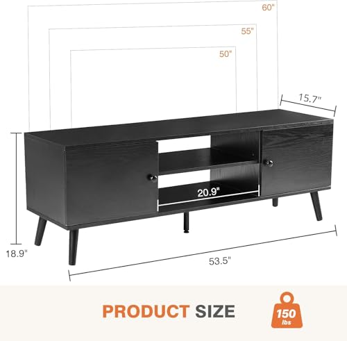Black TV Stand with Storage T782