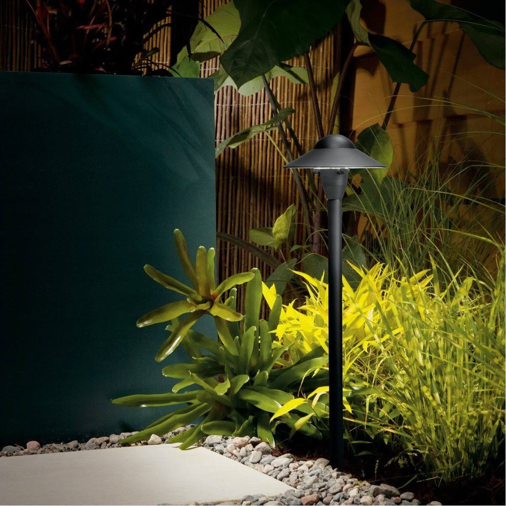Textured Black Dome Path Light F175023