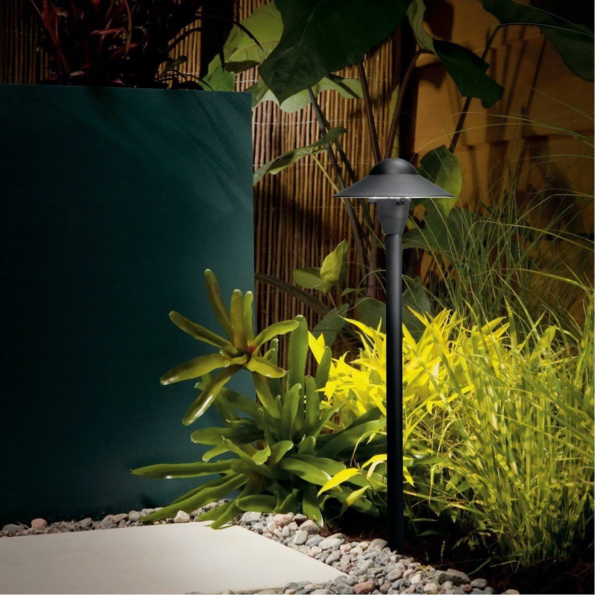 Textured Black Dome Path Light F175023
