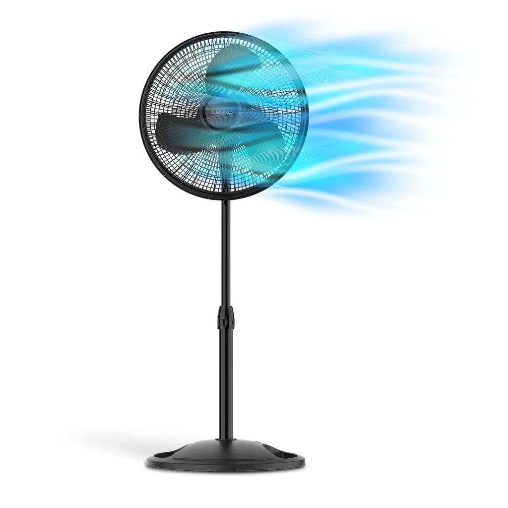 16 Oscillating Adjustable Pedestal Fan with 3-Speeds, Black S8532