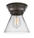 Large Cone 1 Light 8 inch Flush Mount in Oil Rubbed Bronze B4986