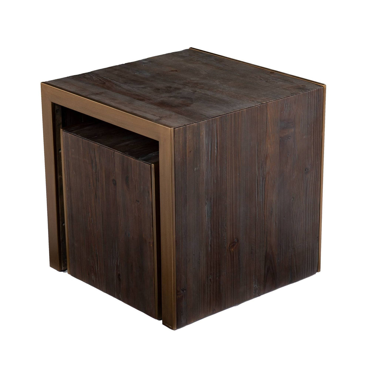 Set of 2 Reclaimed Wood Nested Accent Tables G557855