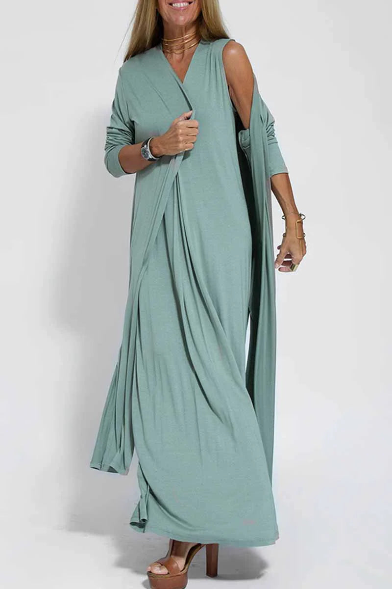 Solid Slit Cardigan Outerwear S60013