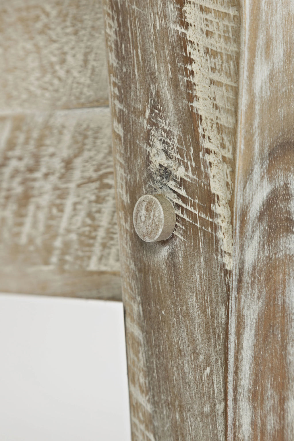 Rustic Distressed Acacia Storage Bench O414018