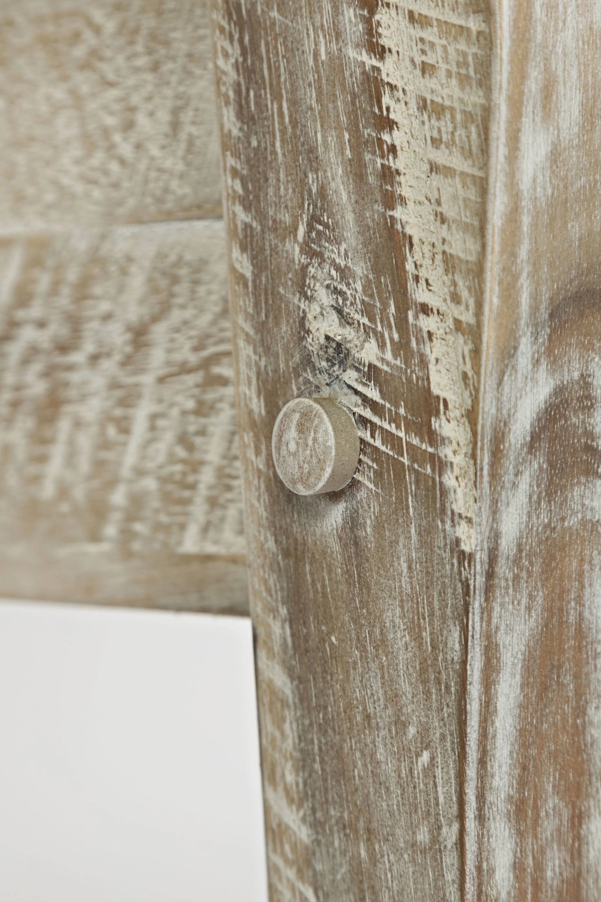 Rustic Distressed Acacia Storage Bench O414018