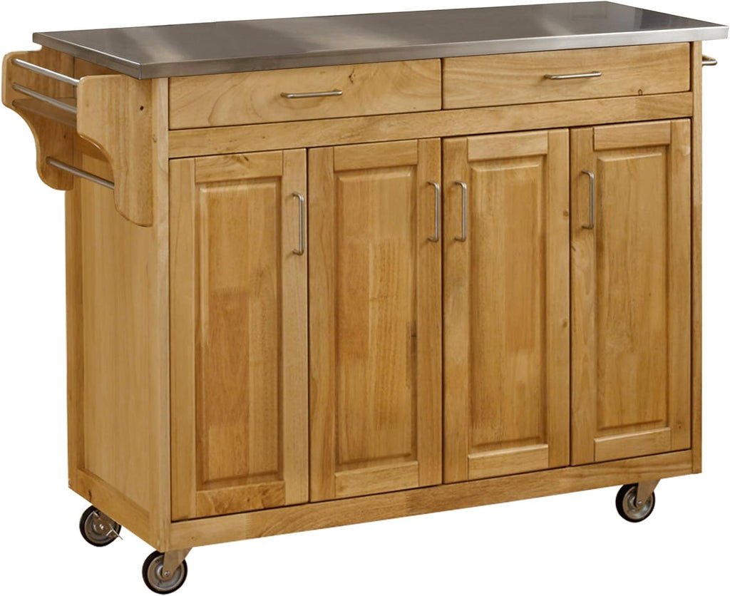 4 Door Cabinet Kitchen Cart with Cherry Top T810