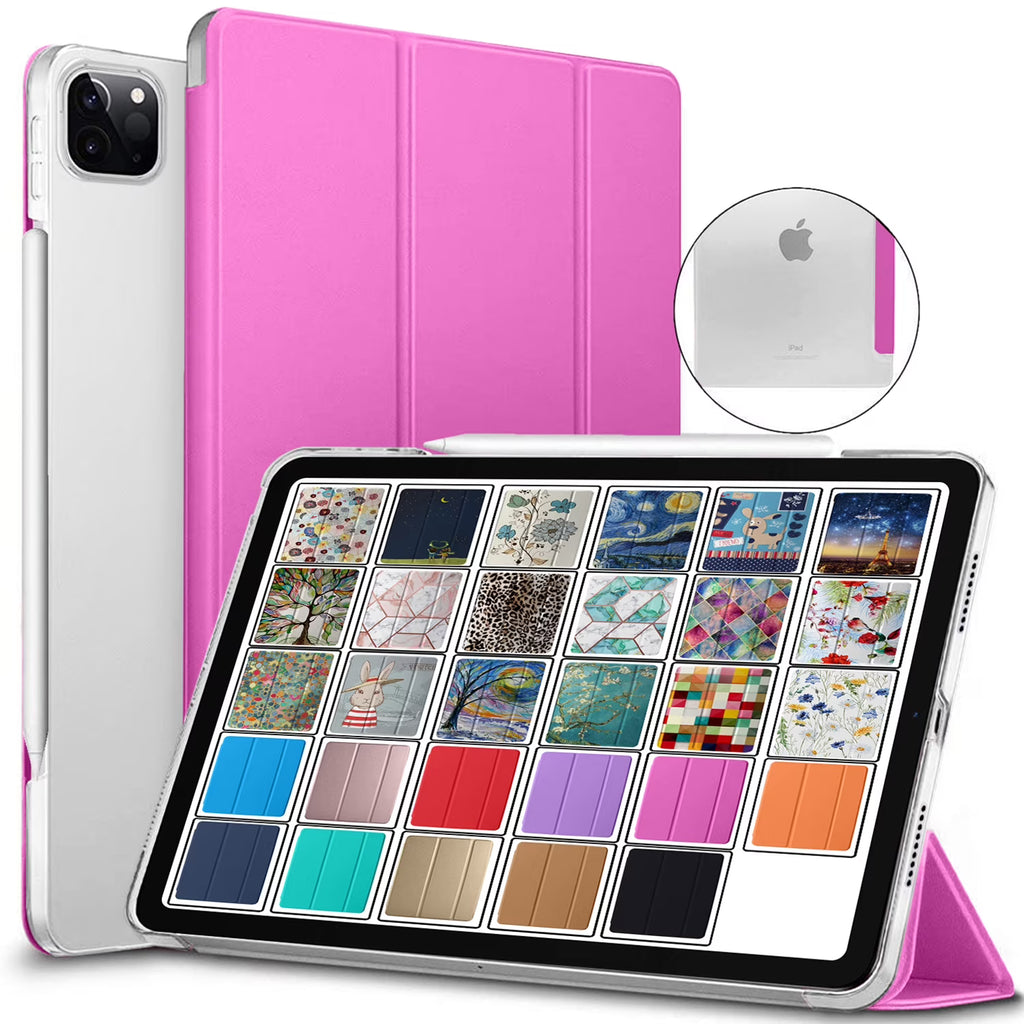 Pink Slim Lightweight Protective PC Dual Angle Stand Cover for iPad Pro 12.9 Inch I400171