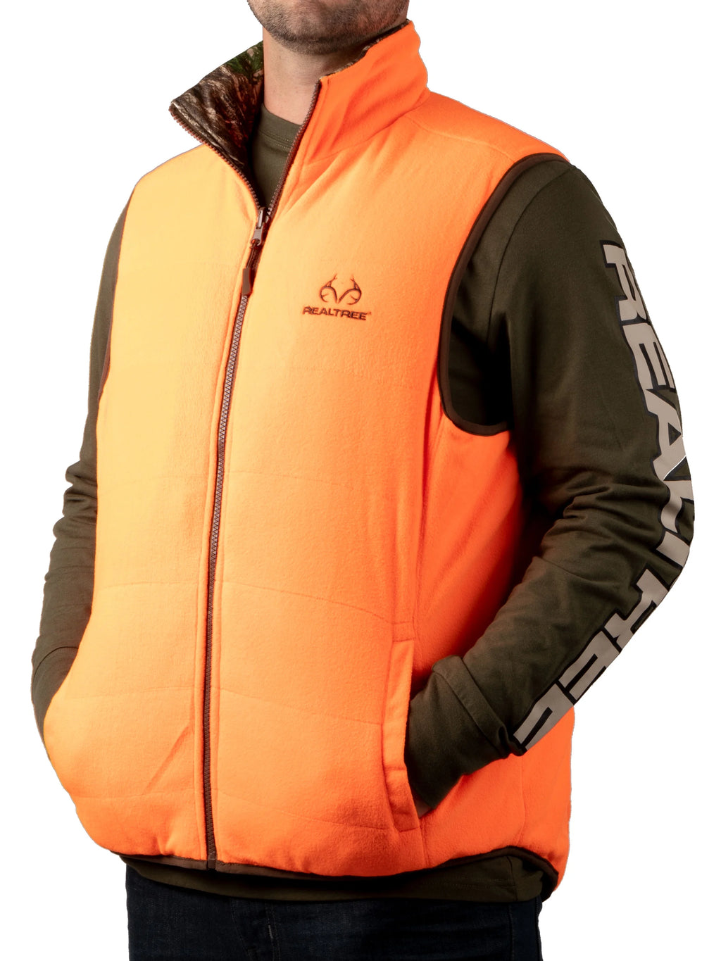 Reversible Camo and Blaze Full-Zip Hunting Vest M554